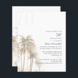 Budget 70. Geburtstagsparty Palm Tree Einladung<br><div class="desc">Niedliche moderne Palmen 70. Geburtstagsfeier Einladung Vorlage können Sie leicht anpassen,  indem Sie auf die Schaltfläche "Personalisieren". Ideal für andere Meilensteine-Einladungen,  die Sie mit Familie,  Freunden und Kollegen feiern möchten. Diese Karte wird komplett neu für andere besondere Ereignisse eingesetzt,  indem Sie auf den Button "Bearbeiten mit dem Design-Tool" klicken.</div>