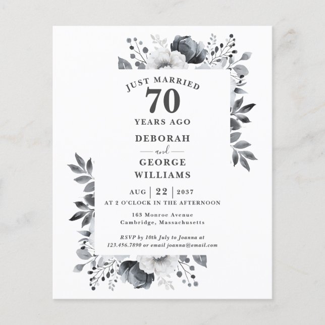 Budget 70. Hochzeitstag Blumenladen (Vorderseite)