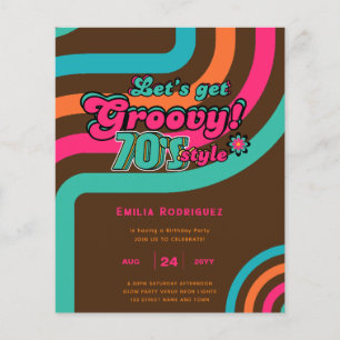 BUDGET 70er Retro-Disco-Birthday-Boogie Groovy Flyer