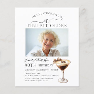 BUDGET 90. Geburtstag Foto Martini Einladung