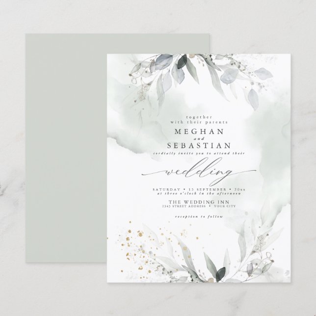 Budget aber schönes elegantes Aquarellblatt (Vorne/Hinten)