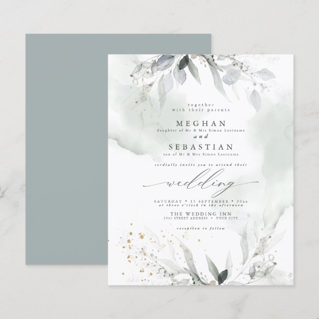 Budget aber schönes elegantes Aquarellblatt 2 (Vorne/Hinten)