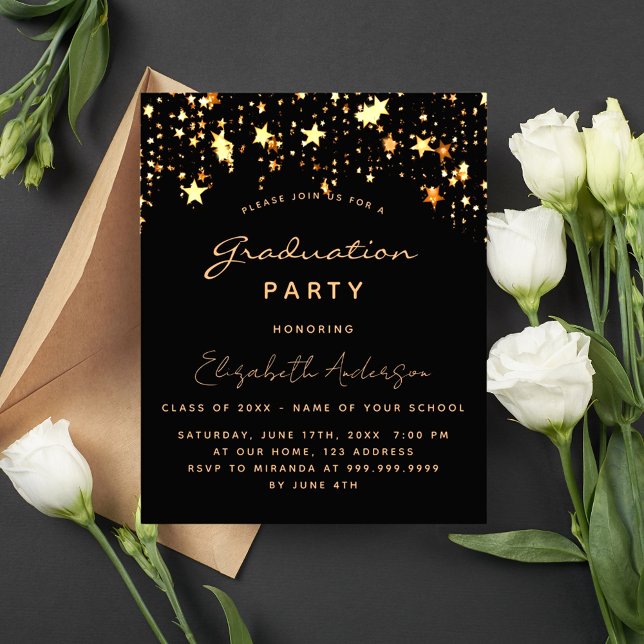 Budget Abschluss 2025 Party schwarze Goldsterne (Von Creator hochgeladen)