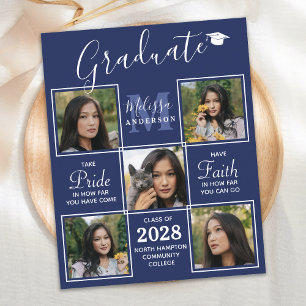 Budget Abschluss 5 Foto Collage Graduate Blue