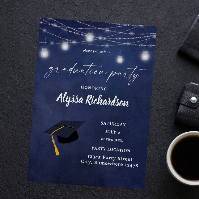 Budget Abschluss Chalkboard Party Blue Flyer (Von Creator hochgeladen)