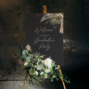 Budget Abschluss Pampas Schwarz Moderne elegant Poster