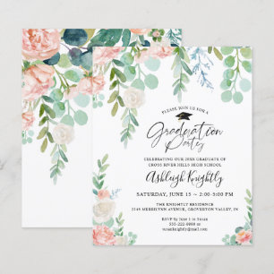 Budget-Abschlussfeier Florales Schriftzug-Einladun