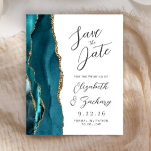 Budget Achat Türkis Blau Gold Schrift Save the Dat