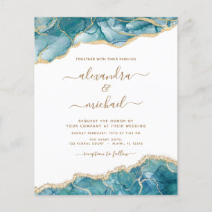 Budget Achat Türkis Türkises Gold Hochzeit Flyer