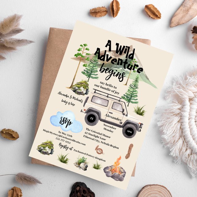 Budget Adventure Baby Dusche WasserfarbCamper Flyer (Von Creator hochgeladen)