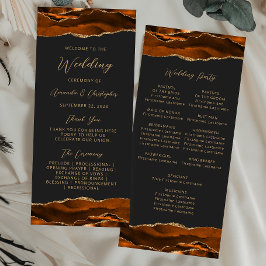 Budget Agate Burnt Orange Dark Wedding Programme