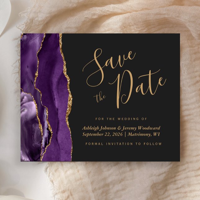 Budget Agate Lila Gold Dark Save the Date (Von Creator hochgeladen)