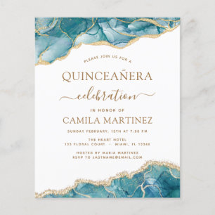 Budget Agate Turquoise Quinceañera Aquamarin Gold Flyer
