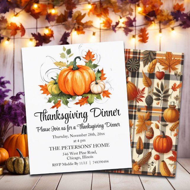 Budget Ahornbaum Blätter Erntedank Einladung (Von Creator hochgeladen)