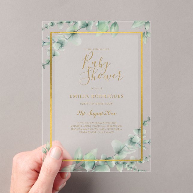 BUDGET - Akryllische oder Mattierte Babydusche - B Acryleinladungen (Insitu (Handheld))