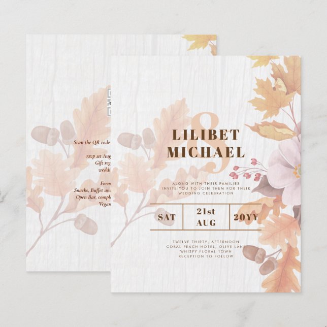 BUDGET All-in-1-Herbstlaub Terracotta Wedding (Vorne/Hinten)