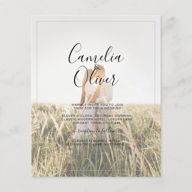 Budget All-in-1 Rustic Terracotta GOLD Wedding Flyer (Vorne)