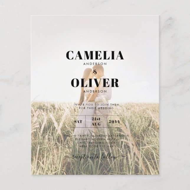 Budget All-in-1 Rustic Terracotta GOLD Wedding Flyer (Vorne)