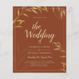 Budget All-in-1 Rustic Terracotta GOLD Wedding Flyer