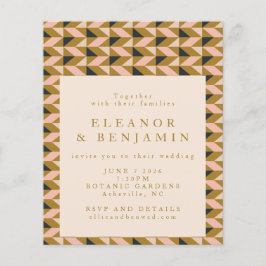 Budget All-in-One Art Deco Gold Hochzeit Einladung