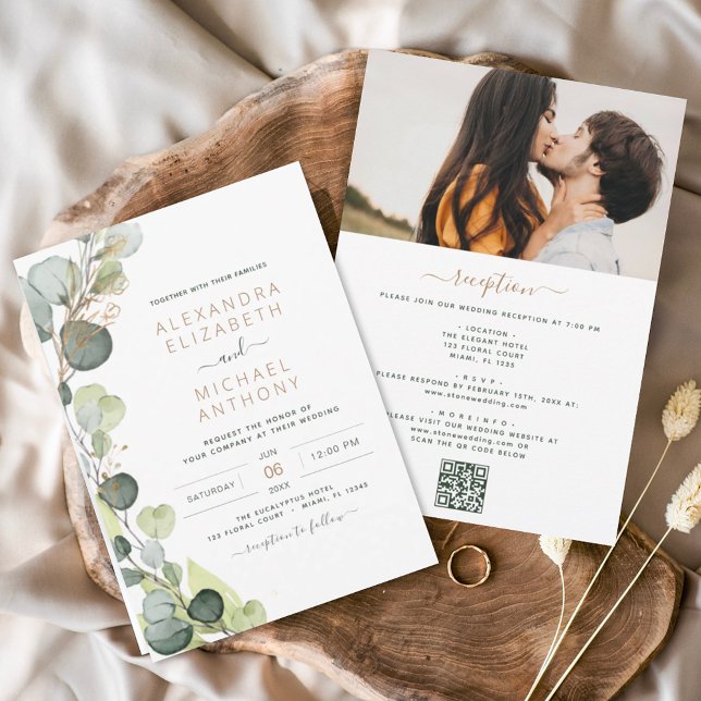 Budget Alles in einem Eukalyptus QR Code Hochzeit (Von Creator hochgeladen)
