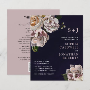 Budget Alles in Einem Moody Floral Hochzeitseinlad