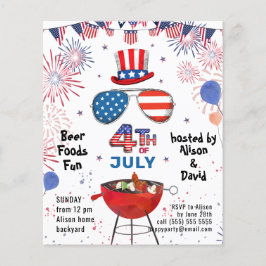 BUDGET American Flag 4. JULY GRILLEN Party Einladu Flyer
