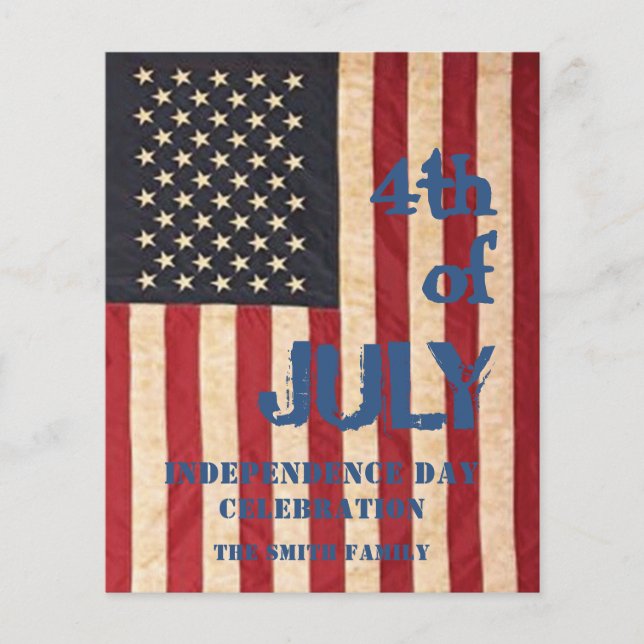 BUDGET - Amerikanische Fahne 4. JULI-Party Einladu Flyer (Vorne)