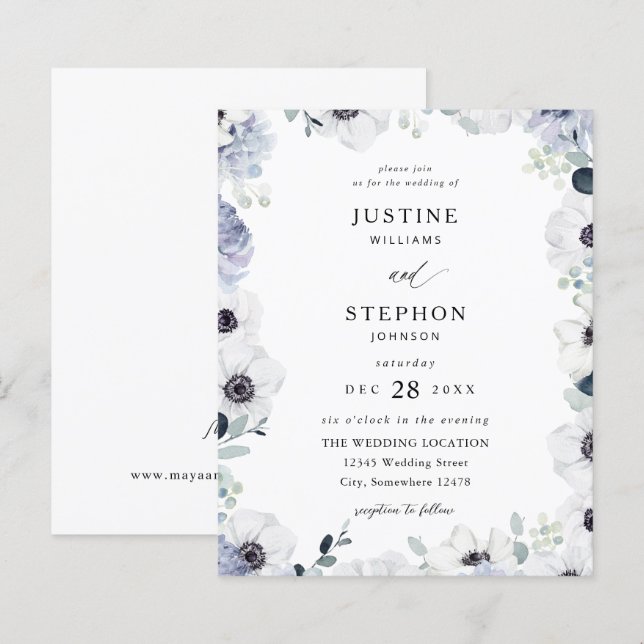 Budget Anemone & Eukalyptus Winter Floral Wedding (Vorne/Hinten)