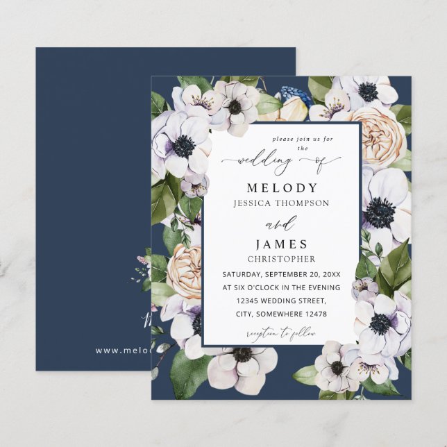 Budget Anemone White Floral Wedding - Blue (Vorne/Hinten)