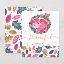 BUDGET Animaux des bois Carte de vacances Thanksgi