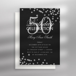 Budget Anniversaire Confetti Argent Invitation noi