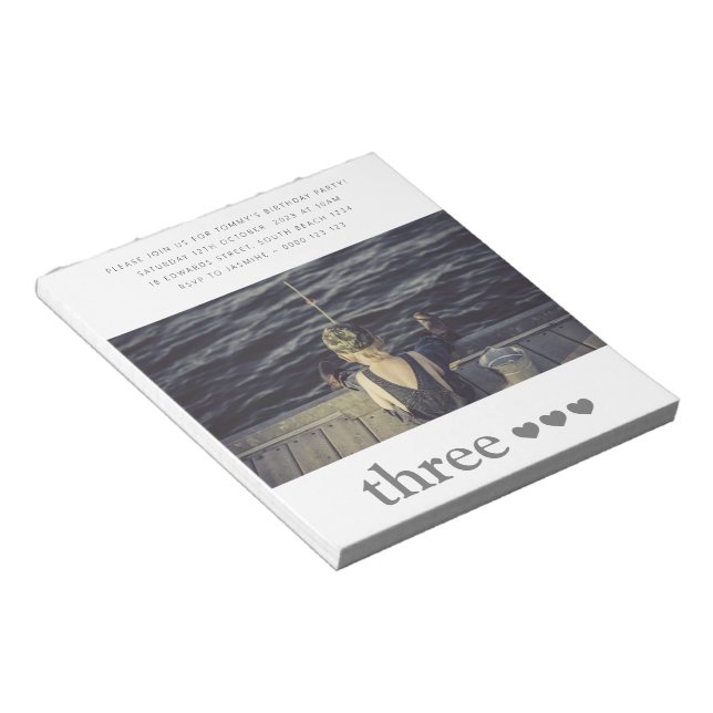 Budget Anniversaire Photo Invitation Bloc-notes (Incliné)