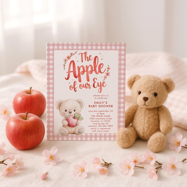 Budget Apfel Eye Pink Gingham Bear Baby Dusche (Von Creator hochgeladen)