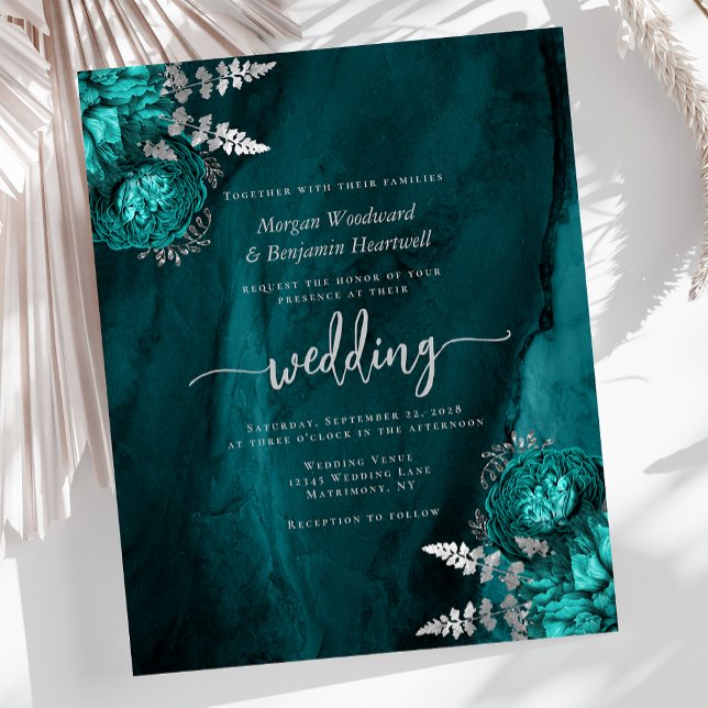 Budget Aquamarin Blue Silver Floral Wedding (Von Creator hochgeladen)
