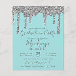 BUDGET Aquamarin Silver Glitzer Tropfen Graduierun