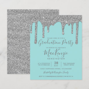 BUDGET Aquamarin Silver Glitzer Tropfen Graduierun