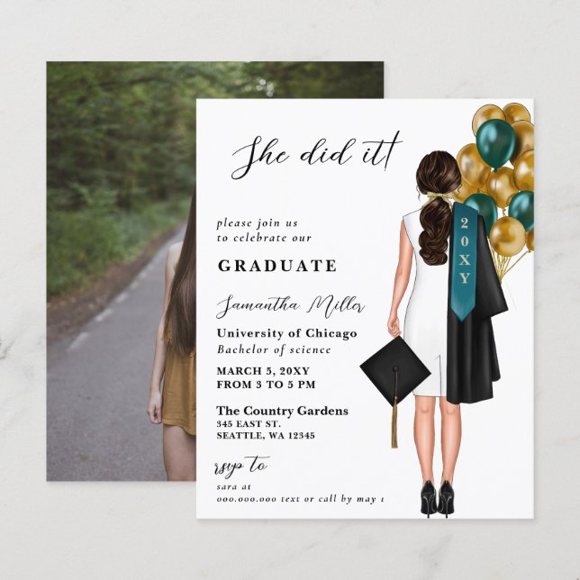 Budget Aquamarines Gold Foto Sie tat es Abschluss (Vorne/Hinten)