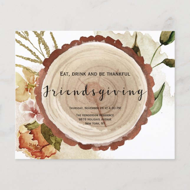 Budget Aquarell Erntedank Einladung. Flyer (Vorne)