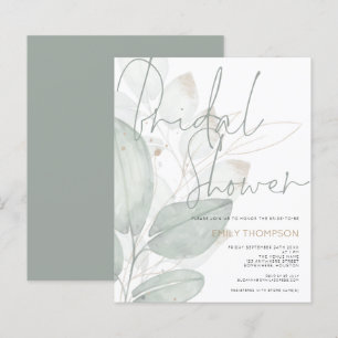 Budget Aquarell Foliage Bridal Dusche Einladung