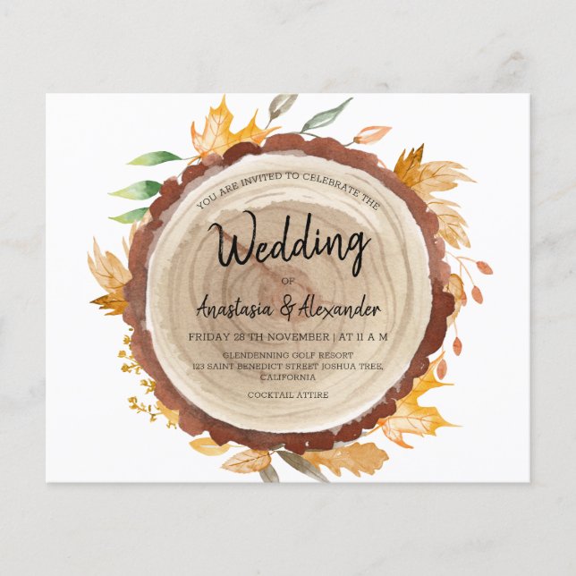 Budget / Aquarell / Hochzeitseinladung. Einladung Flyer (Vorne)