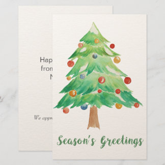 Budget Aquarell Weihnachtsbaumkarte