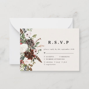 Budget Aquarellblütenhochzeit R.S.V.P RSVP Karte