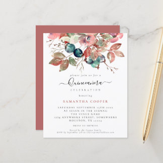 Budget Aquarellfarbe Rosa Blumenzwiebeln Einladung