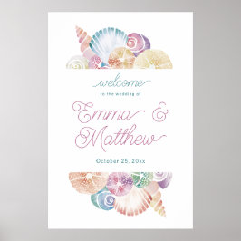 Budget AquarellmeerShell Willkommen Poster