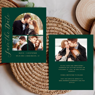 Budget Arch 4-Foto Grün Gold Save the Date