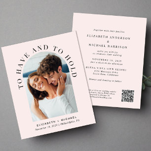 Budget Arch Foto QR Code Rosa Einladung Hochzeit