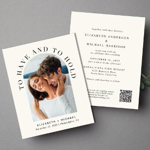 Budget Arch Foto QR Cream Wedding Einladung