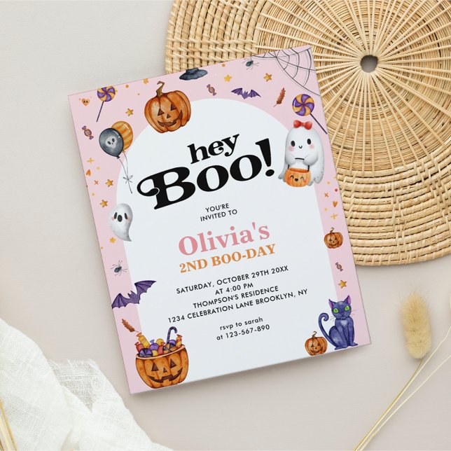 BUDGET Arch Pink Hey Boo Halloween Kindergeburtsta (Von Creator hochgeladen)