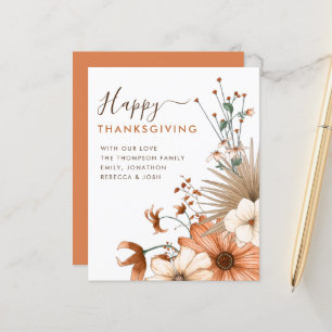 Budget Autumnal Florals Happy Thanksgiving Karte